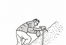 使用冰斧直线上山